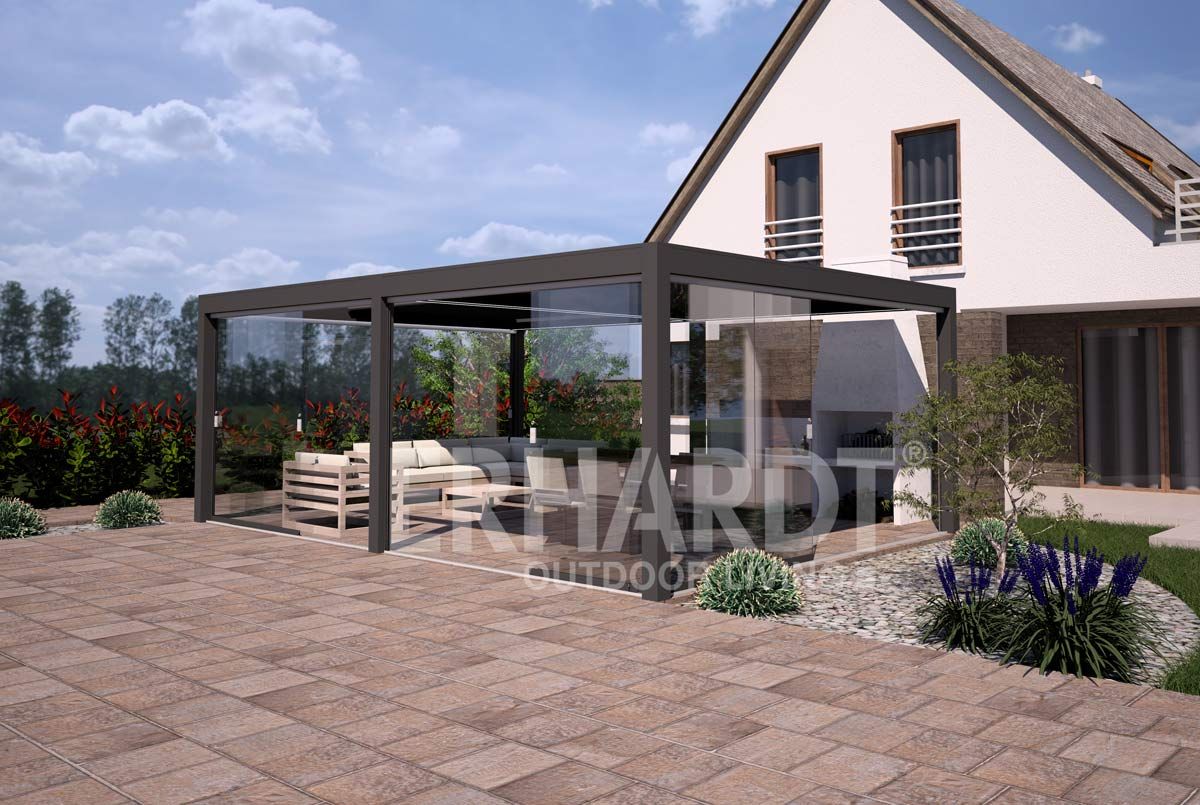 Terassendach mit Glas von Erhardt, Hartinger Metallbau, Wangen im Allgäu