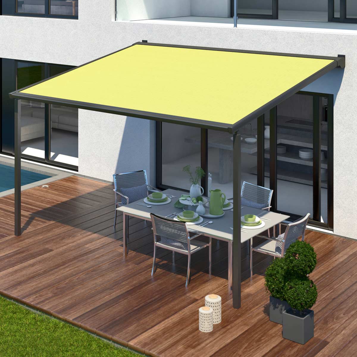 Senkrechtmarkisen von Erhardt, Hartinger Metallbau, Wangen im Allg&auml;u