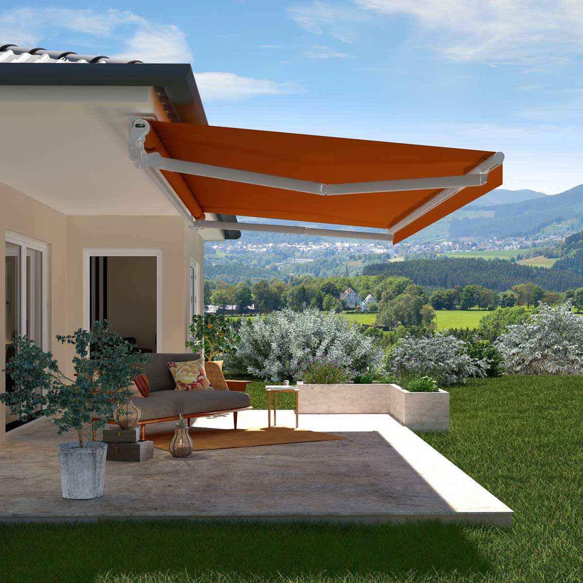 Senkrechtmarkisen von Erhardt, Hartinger Metallbau, Wangen im Allg&auml;u